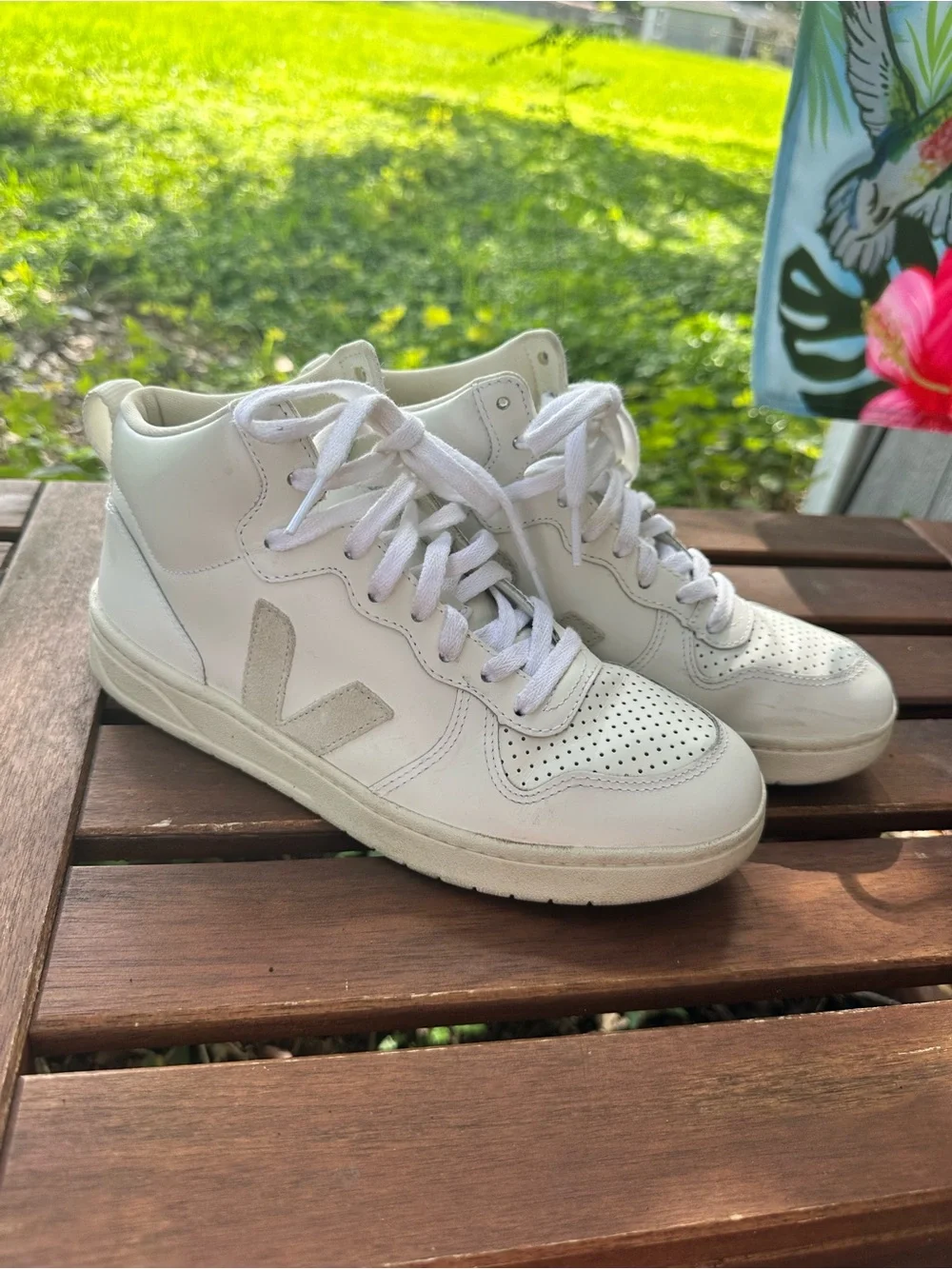 Veja White High-Top Sneakers